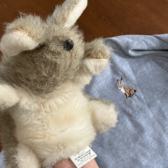 BUNNY shirt & fuzzy puppet.Sz 8-10 embroidered sweatshirt,PLUS hand puppet! - Picture 2 of 7